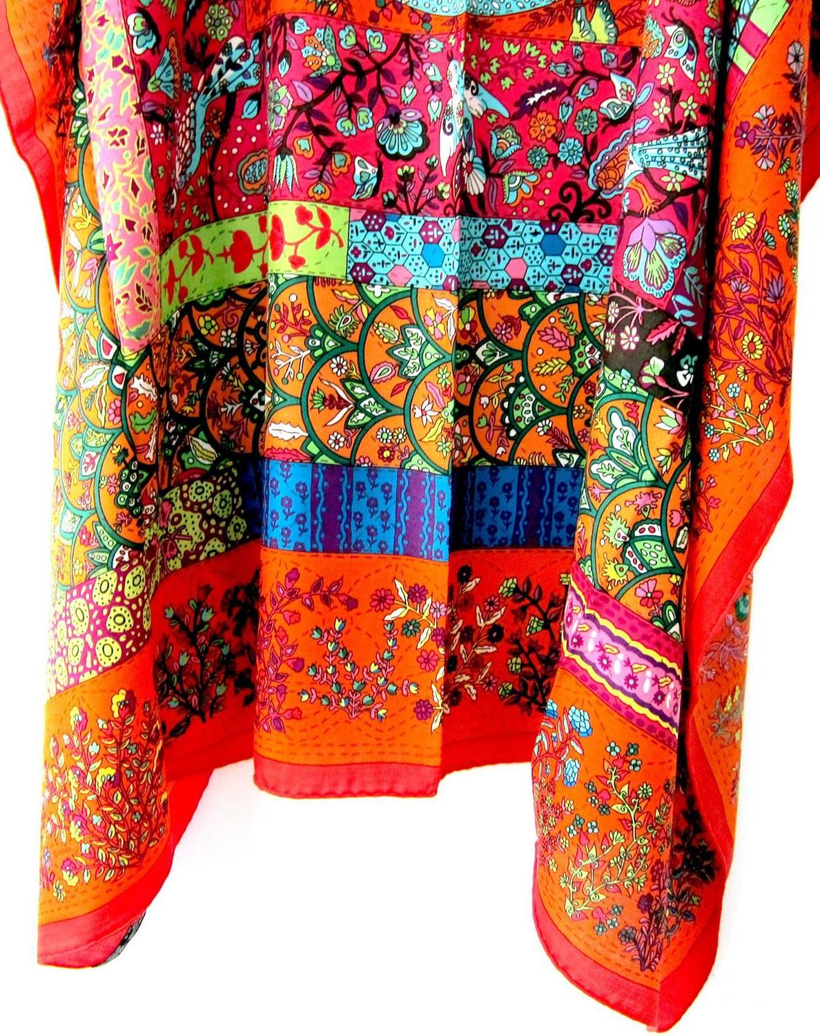 Hermes Pique Fleuri de Provence Cashmere Silk Shawl Rouge Orange ...  