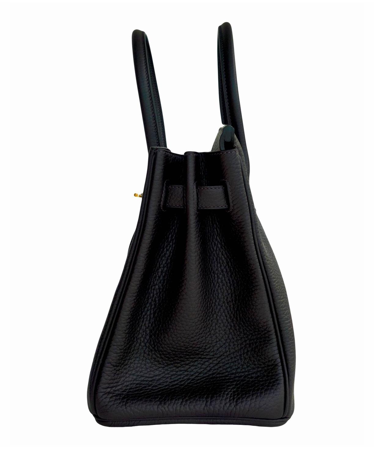 Hermes Prunoir Off Black Raisin 30cm Birkin Gold GHW Bag Satchel ...  