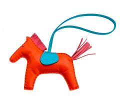 Hermes Orange Poppy Rose Azalea Rodeo Horse Charm MM for Birkin Kelly Latest
