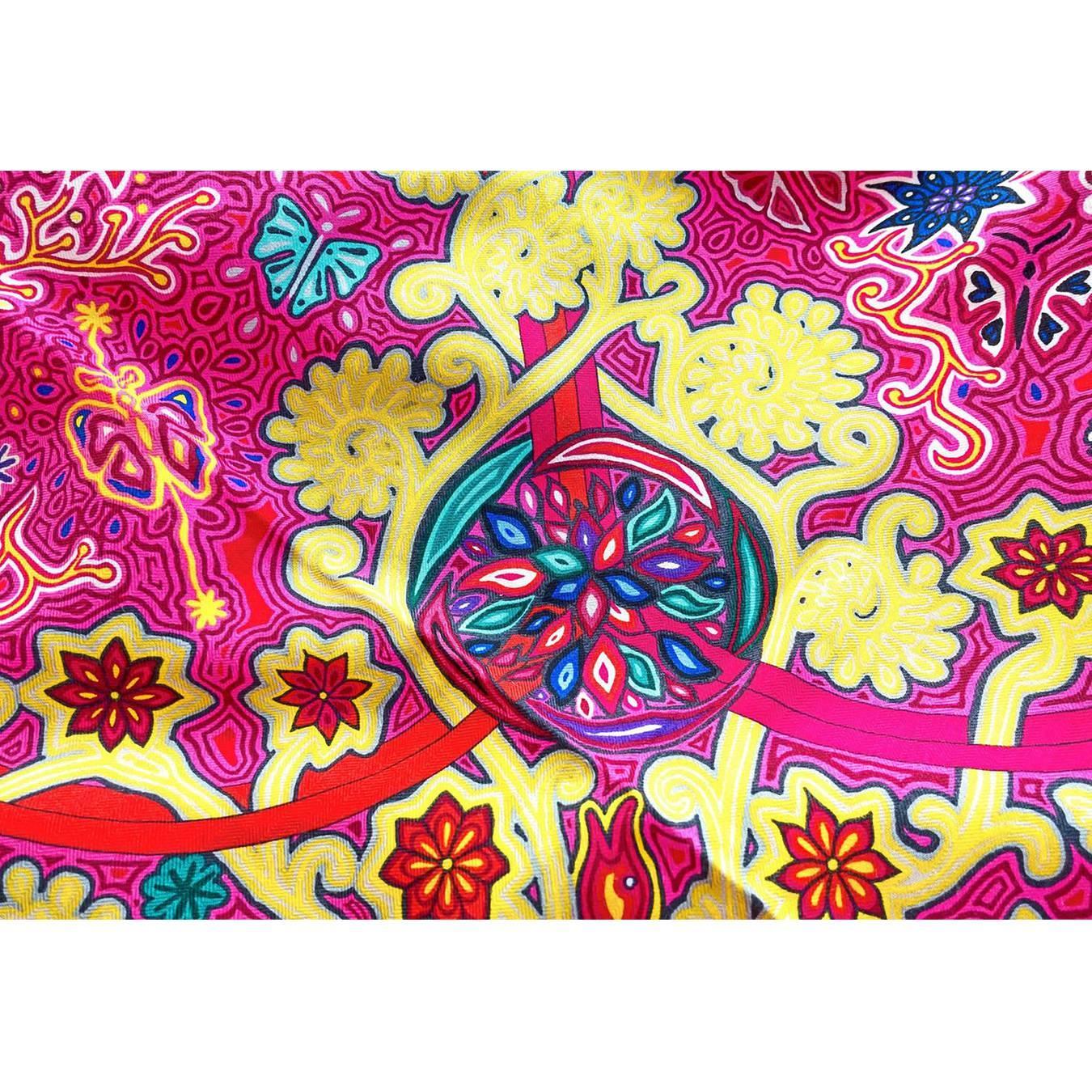 Hermes L\u0026#39;Arbre du Vent Cashmere Silk Shawl Scarf GM 140cm Fabulous ...  