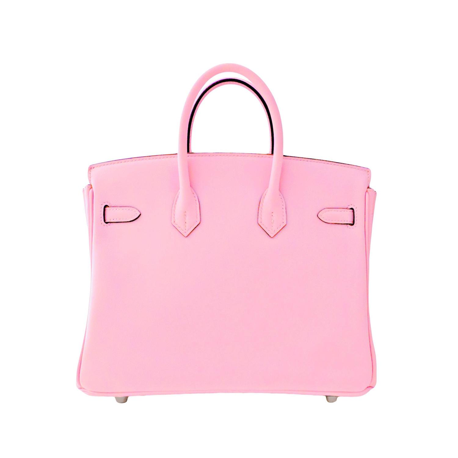 Hermes Rose Sakura Pink 25cm Swift Leather Birkin Satchel Bag ...  