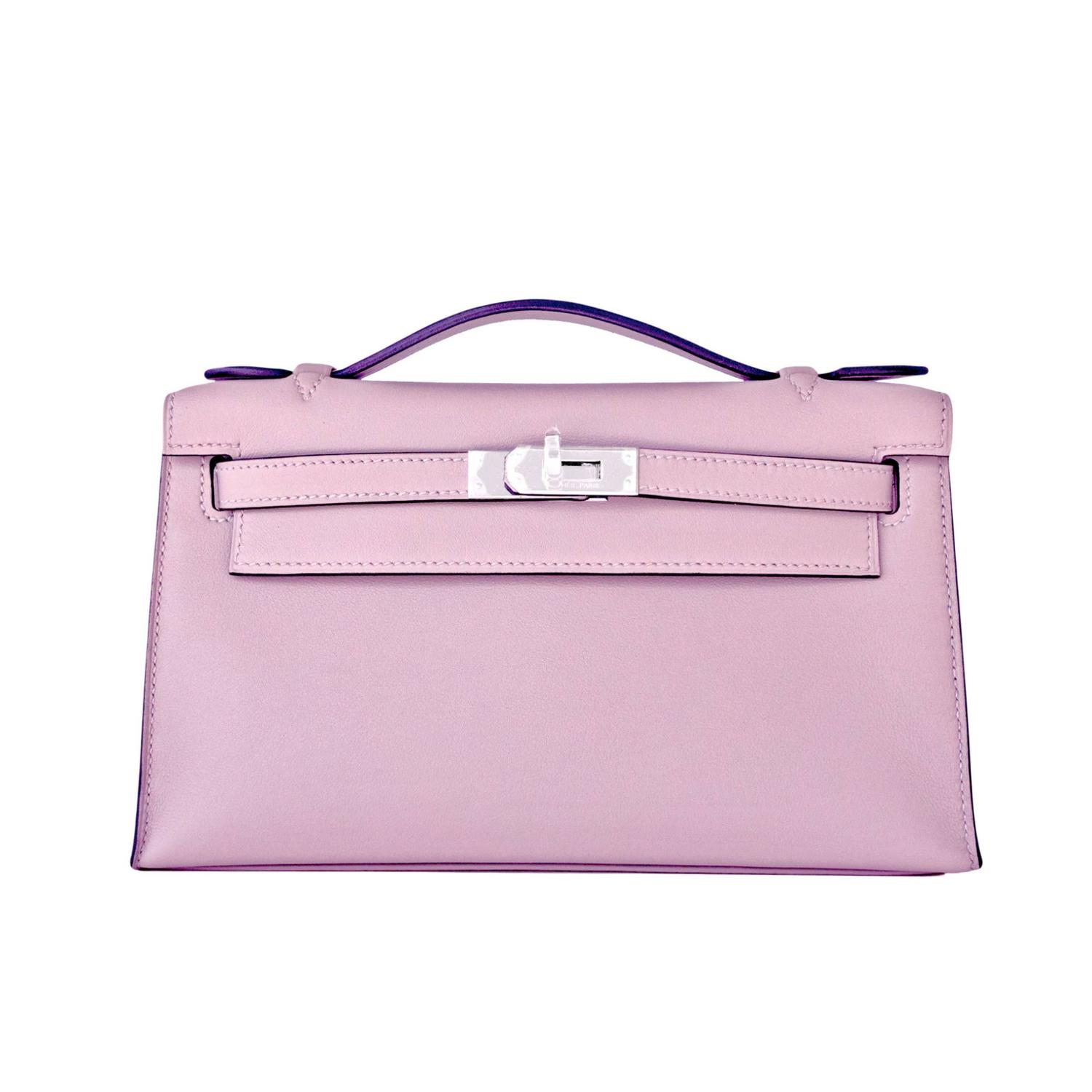Hermes Glycine Kelly Pochette Cut Clutch Bag Palladium Lavender ... Hermes Glycine Kelly Pochette Cut Clutch Bag Palladium Lavender ...