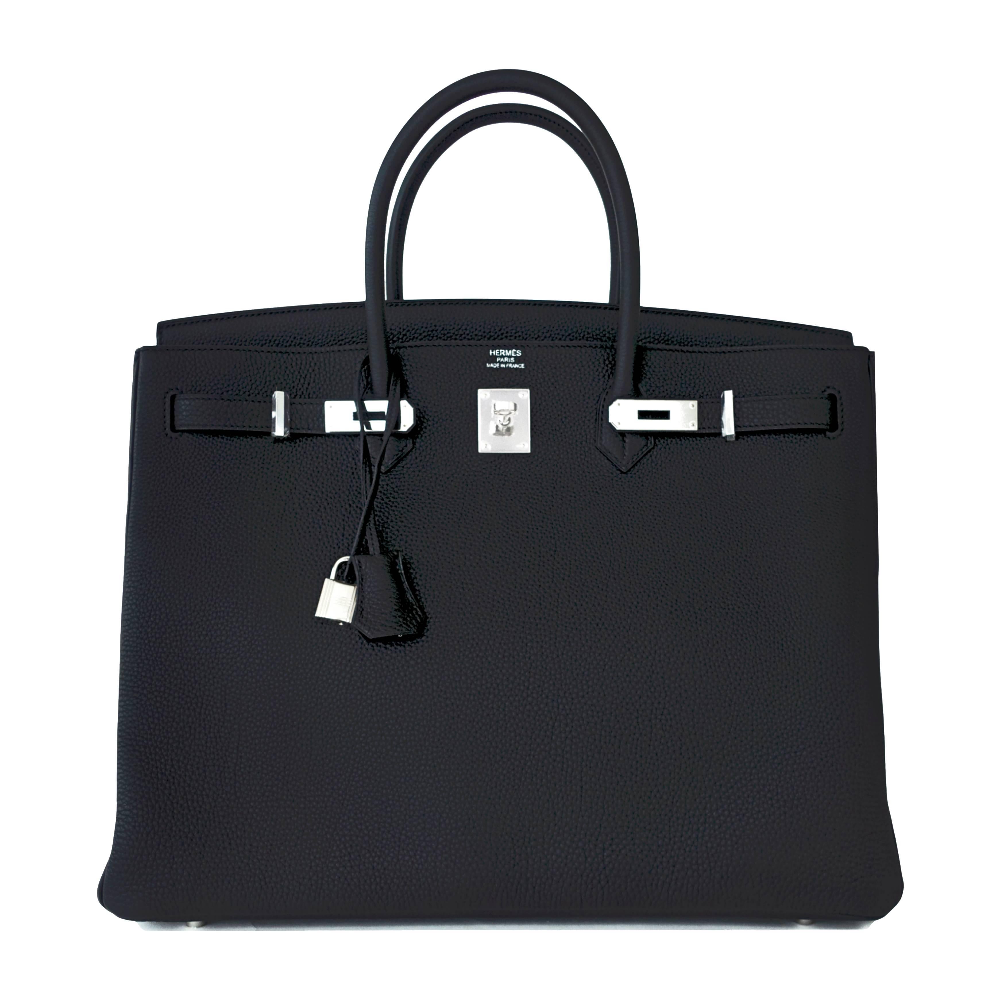 Hermes Black 40 Togo Palladium Hardware A Stamp Birkin Bag 2