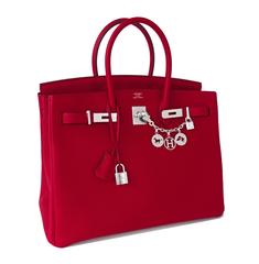 Hermes Rouge Grenat Garnet Red 35cm Birkin Togo Palladium Hardware Jewel