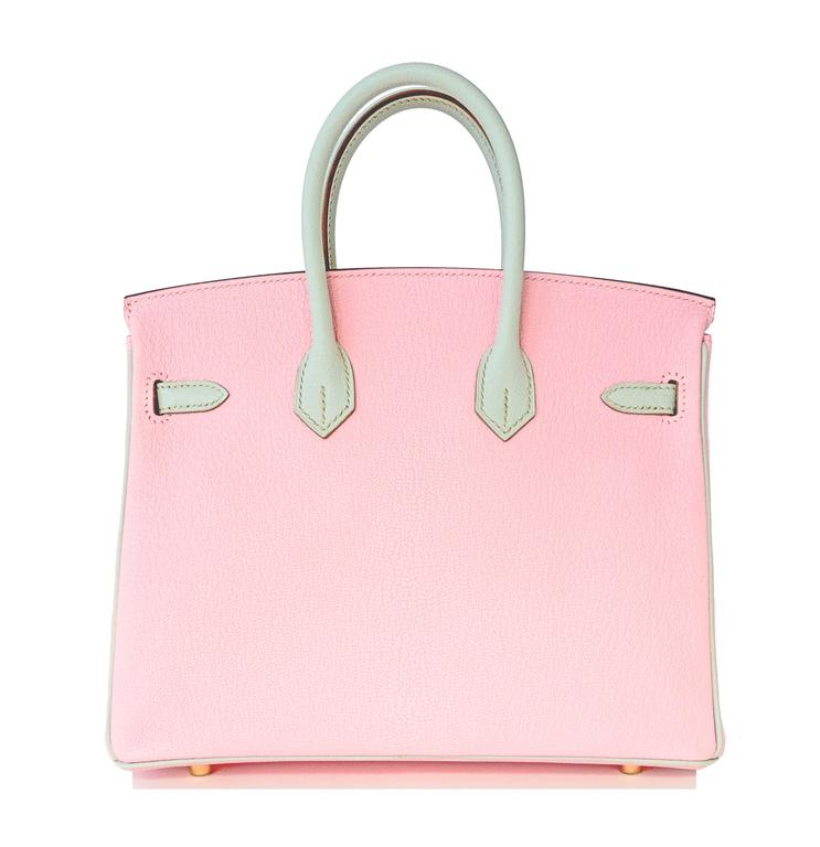 HSS Hermes Rose Sakura Gris Perle 25cm Chevre Birkin Special