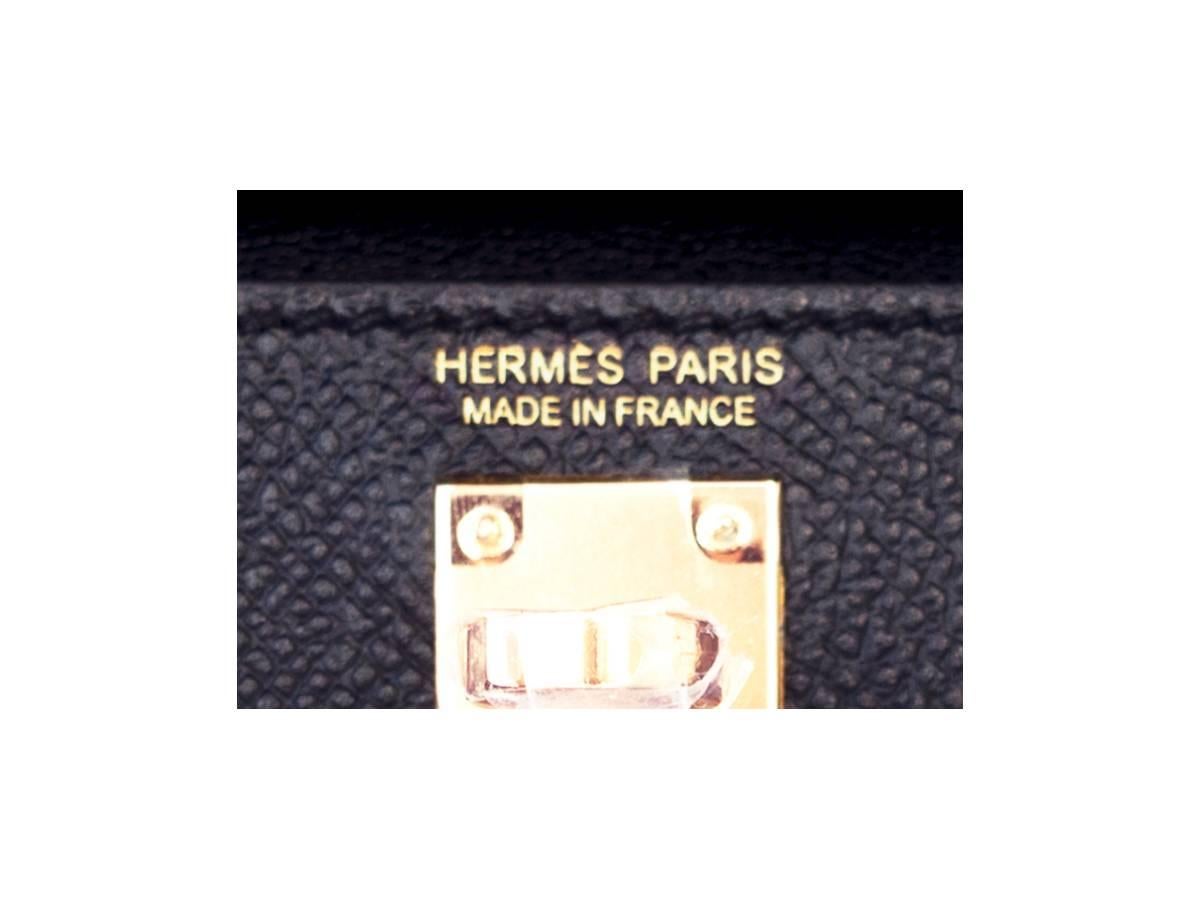 Limited Edition VIP Hermes 20cm Black Epsom Kelly Gold Hardware  1