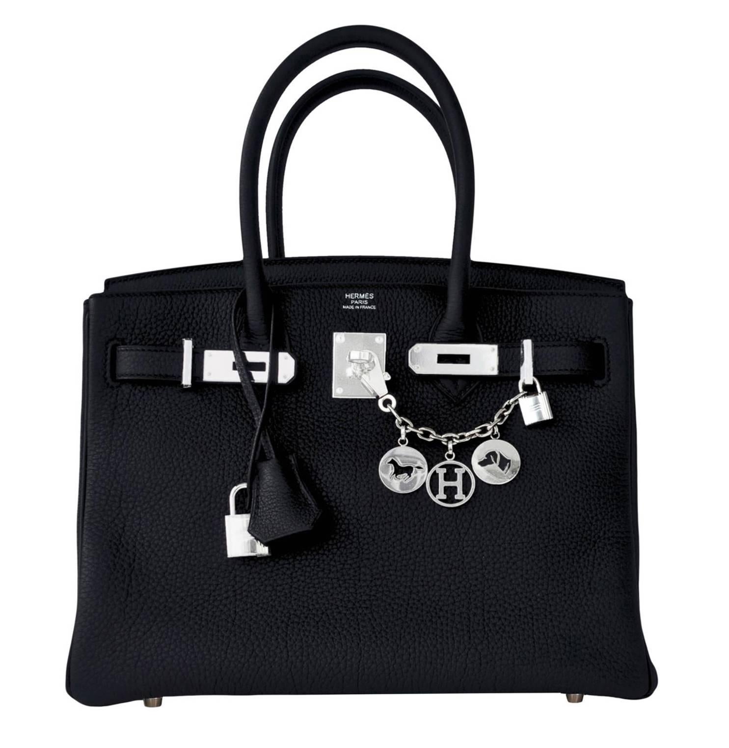 Fashionista Hermes Black Togo 30cm Birkin Palladium Hardware Bag 2016 X Stamp