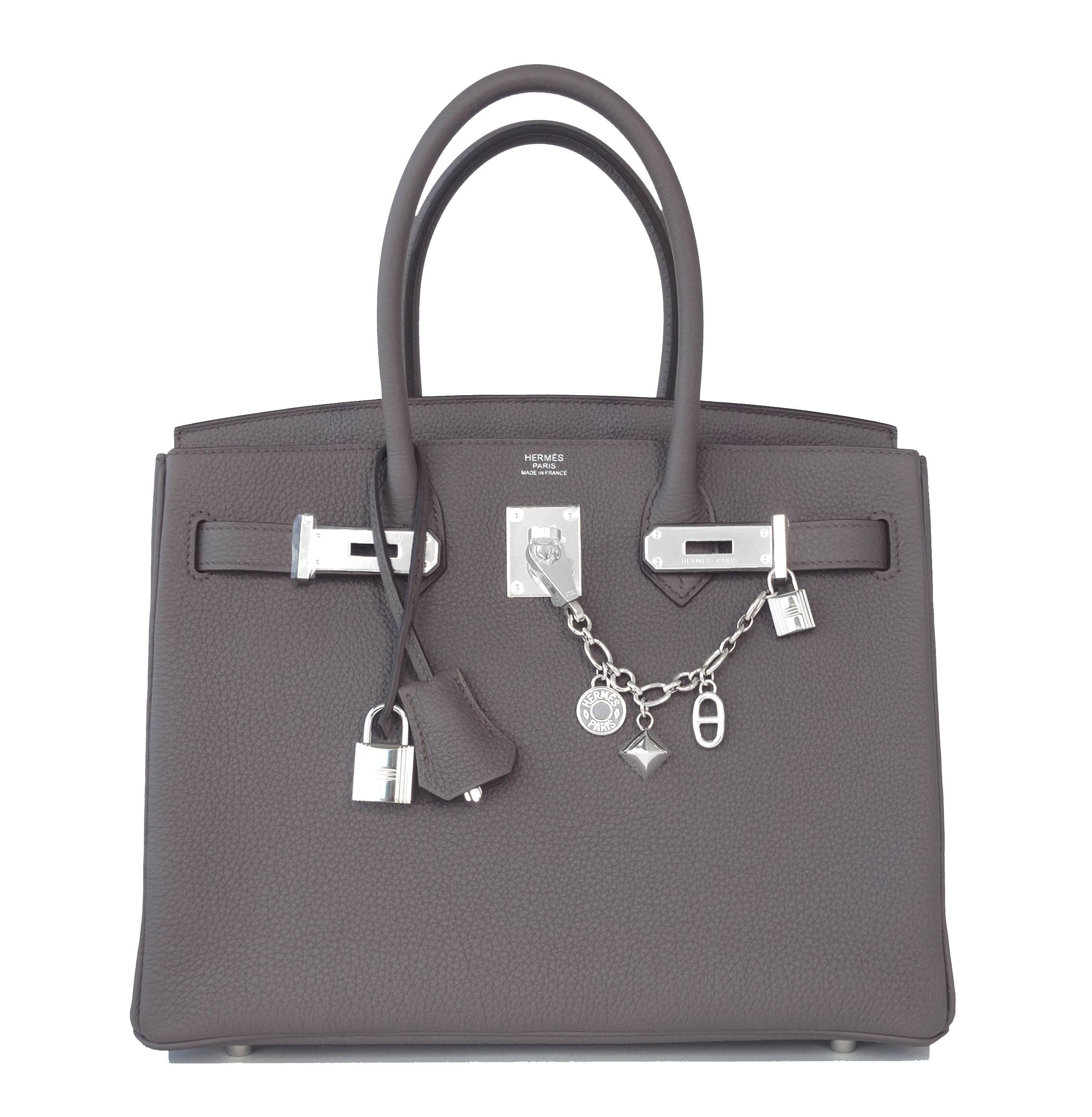 Hermes Etain Togo 30cm Birkin Tin Grey Palladium Hardware 2016 X Stamp 5