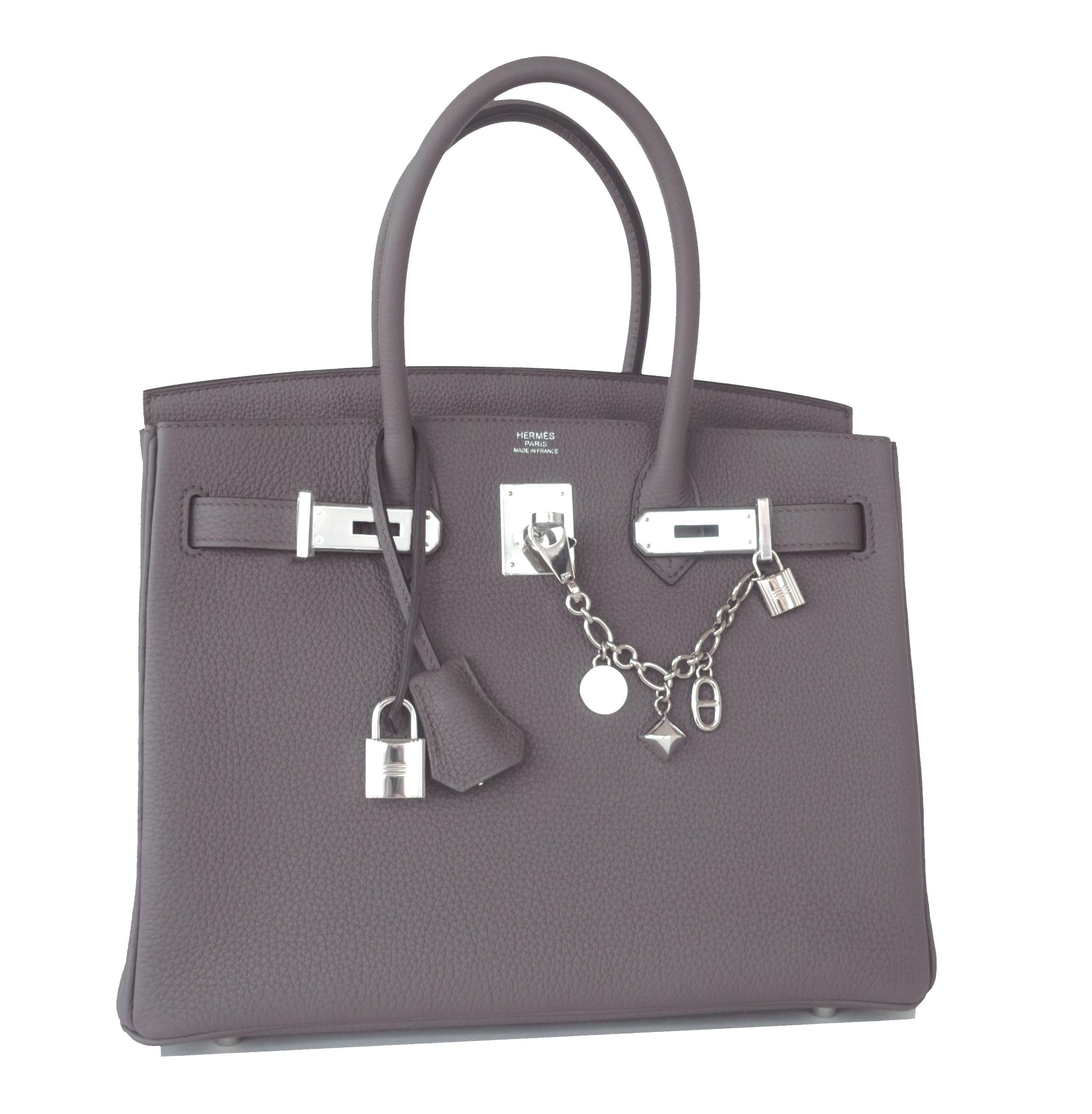 Hermes Etain Togo 30cm Birkin Tin Grey Palladium Hardware 2016 X Stamp In New Condition In New York, NY