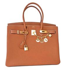Hermes Gold Togo 35cm Birkin Camel Tan Gold Hardware Iconic X Stamp