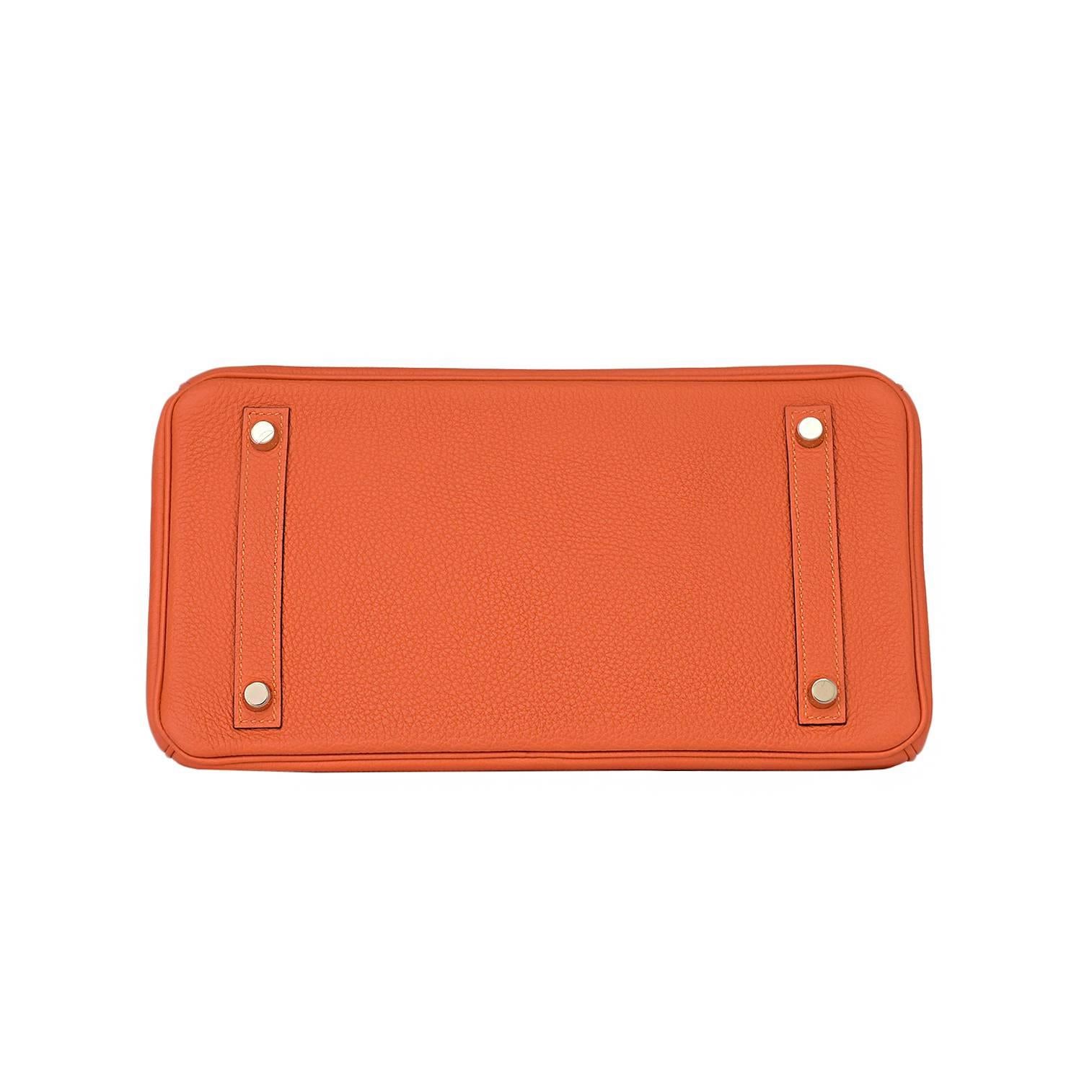 Hermes Feu Orange 30cm Togo Birkin Bag Gold Hardware Spring! In New Condition In New York, NY