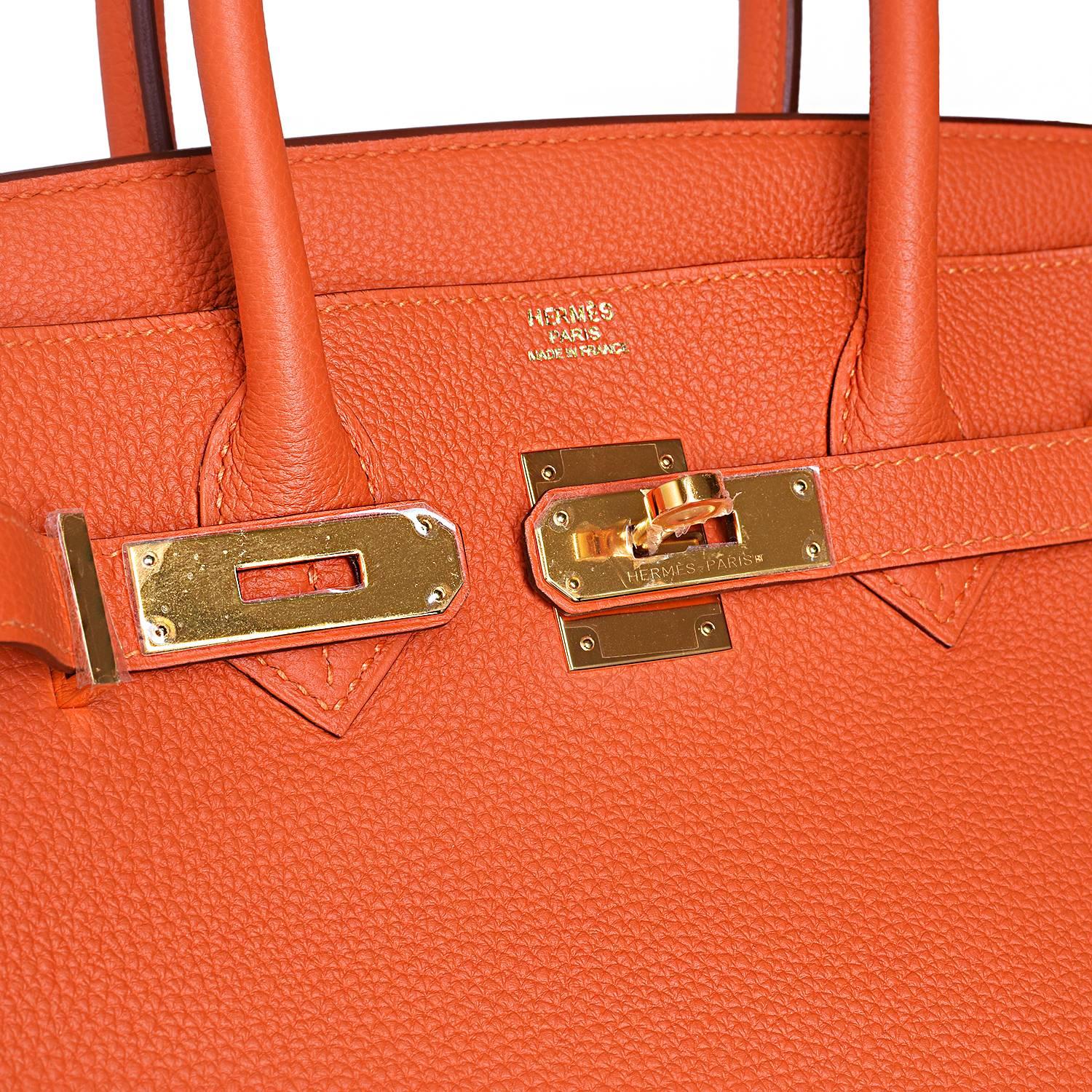 Hermes Feu Orange 30cm Togo Birkin Bag Gold Hardware Spring! 1