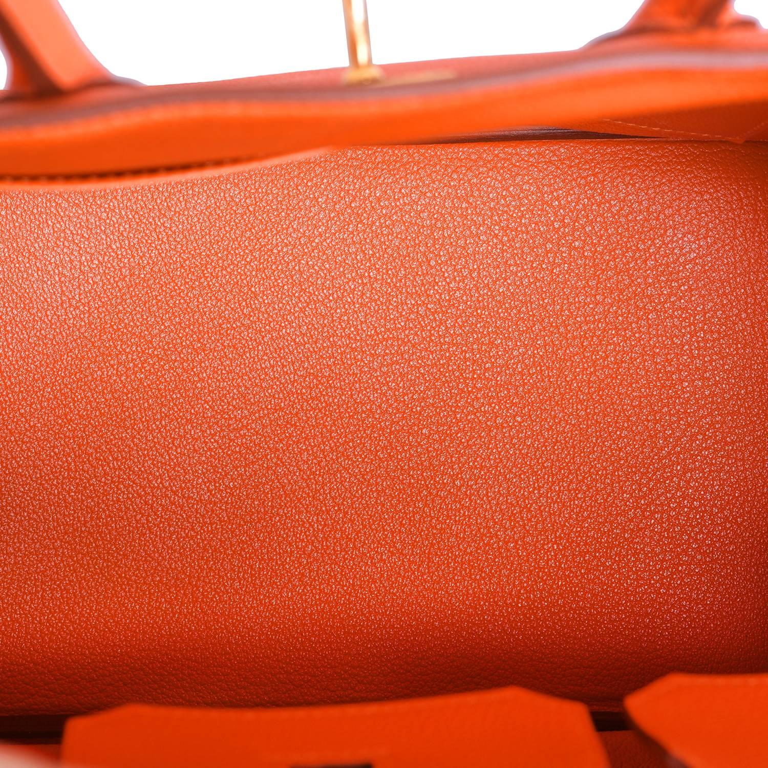 Women's Hermes Feu Orange 30cm Togo Birkin Bag Gold Hardware Spring!
