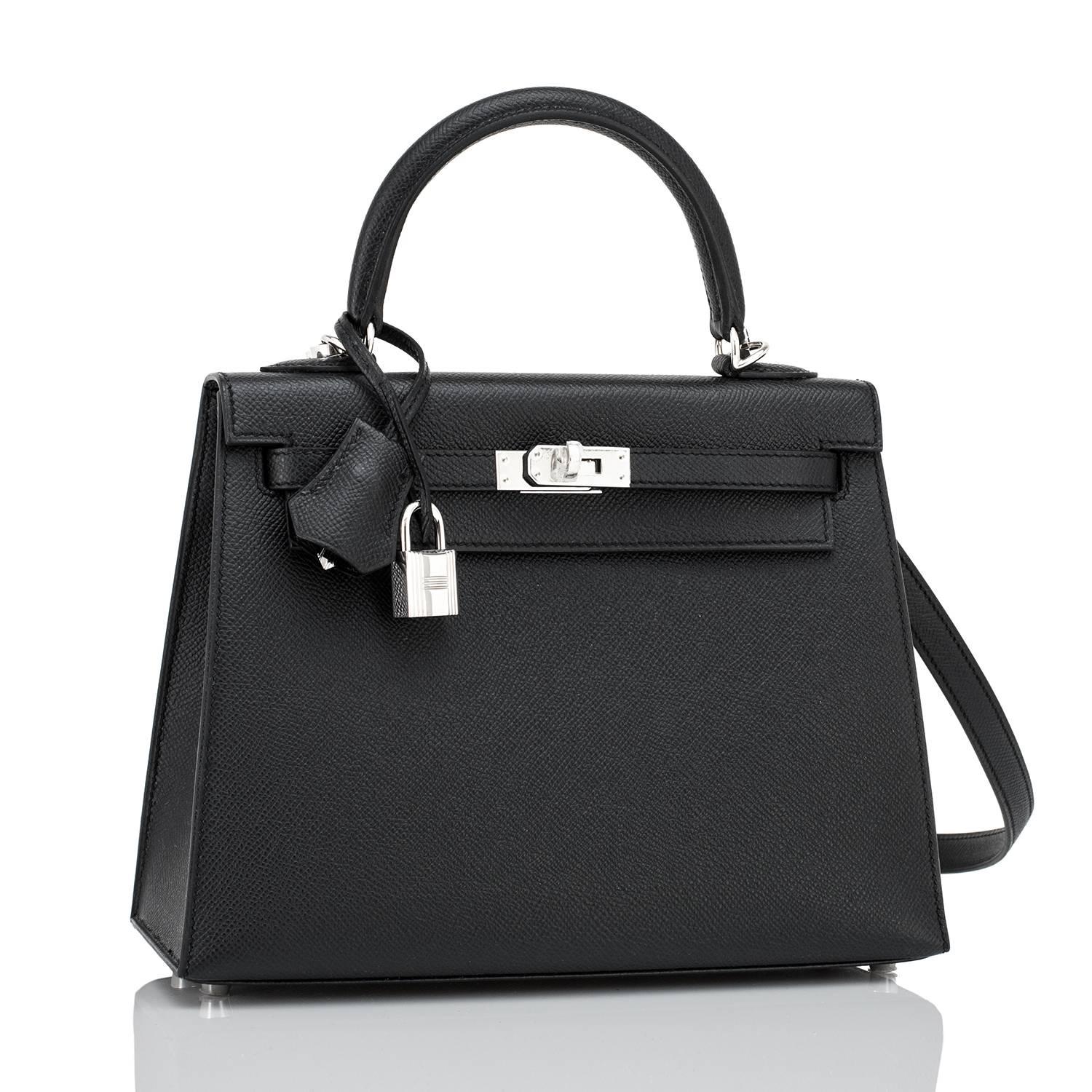 hermes kelly black silver hardware