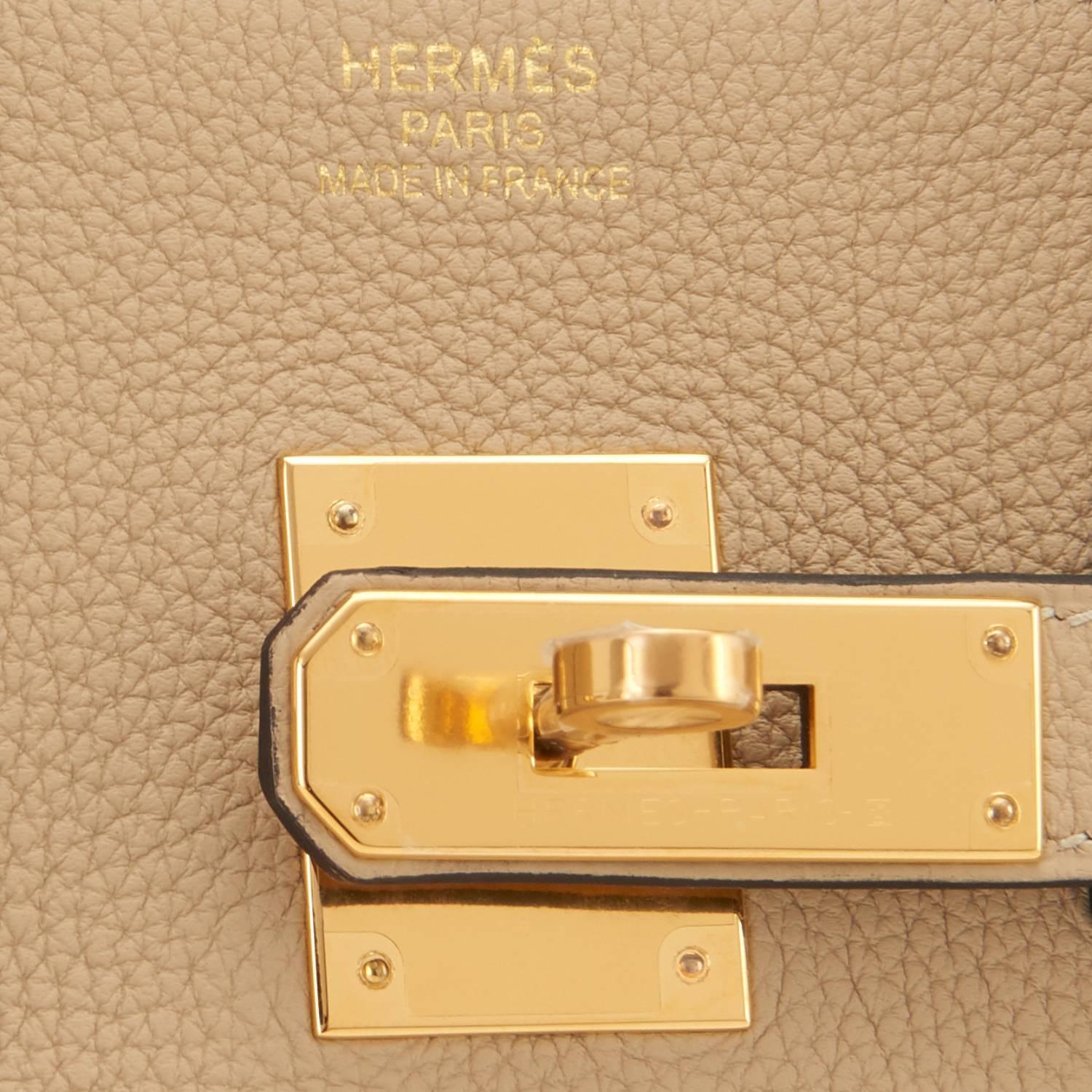 Hermes Trench 35cm Togo Beige Gold Hardware Birkin Bag 3