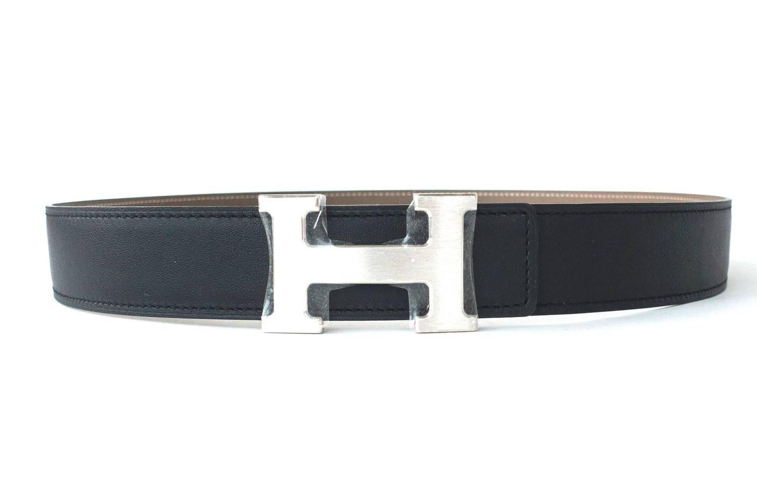 Hermes Etoupe Black 85cm Epsom Swift H Buckle Constance Belt Kit Classic
Brand New in Box.  Store fresh. Pristine condition.
Perfect gift! Comes full set with Hermes belt strap, belt buckle, sleeper for belt buckle, and orange Hermes belt box.
The