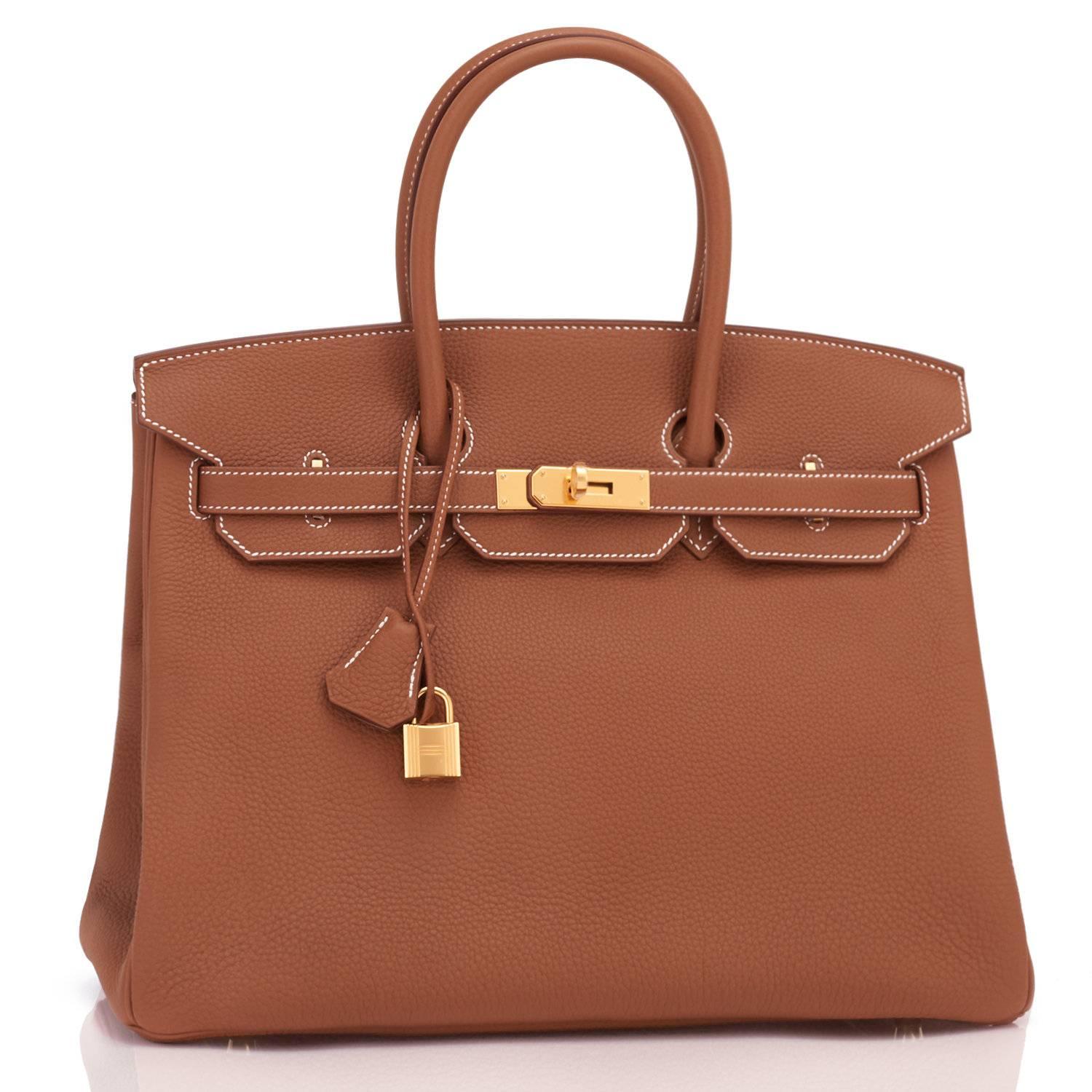 Hermes Gold Togo Camel Tan 35cm Birkin Gold Hardware Summer In New Condition In New York, NY