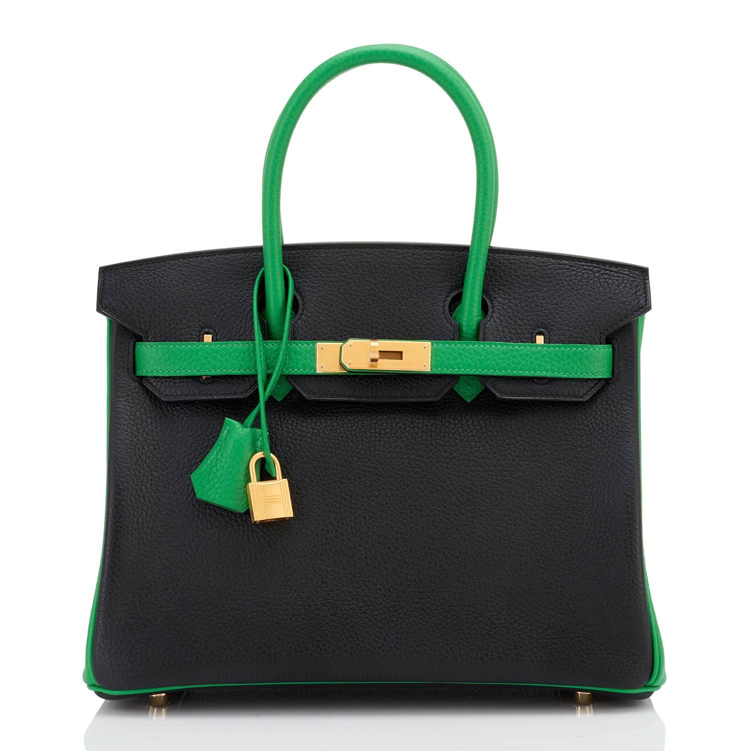 Hermes HSS Bamboo And Black Bi-Color 30cm Birkin Bag SO Gold Hardware Exclusive 3