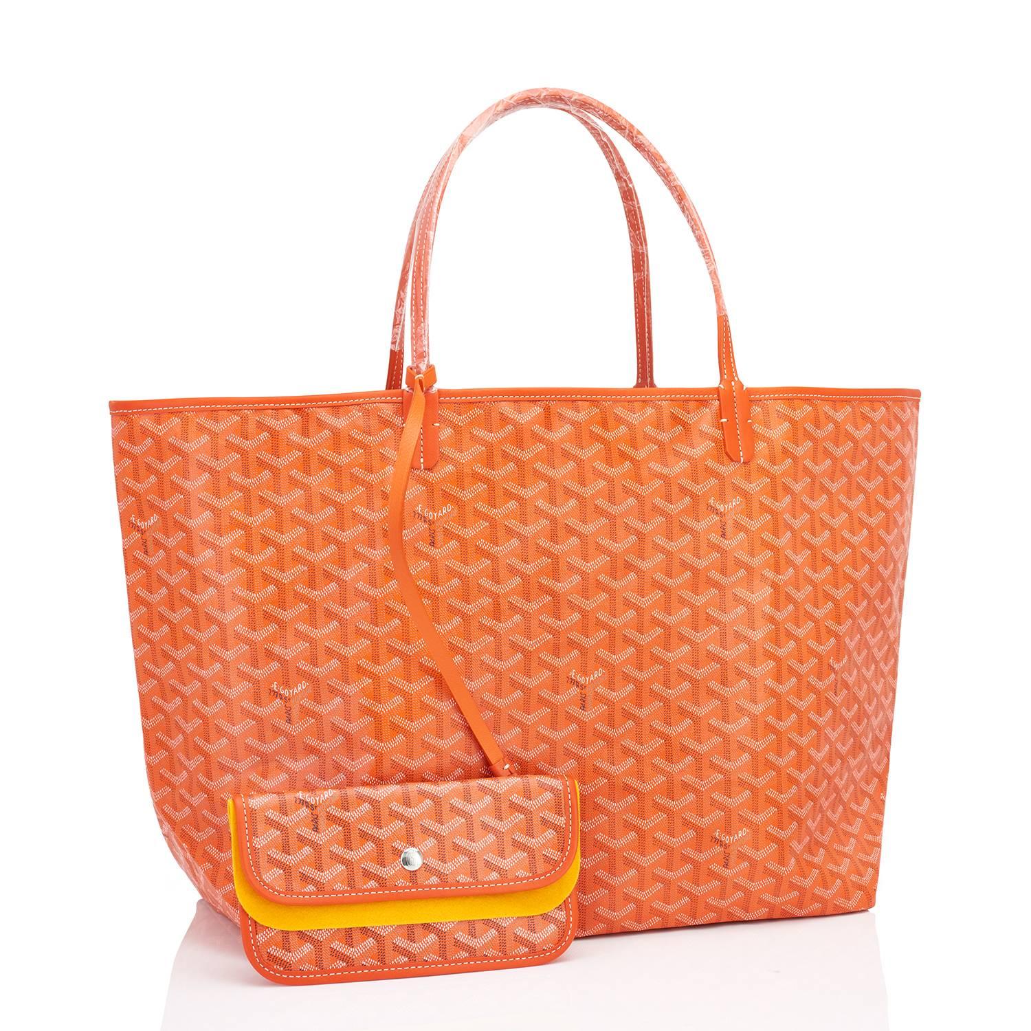 Women's or Men's Goyard Orange St Louis GM Chevron Tote Bag 