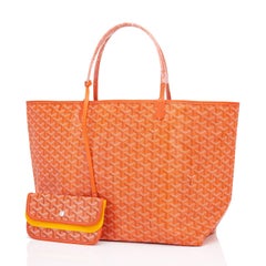 Goyard Orange St Louis GM Chevron Tote Bag