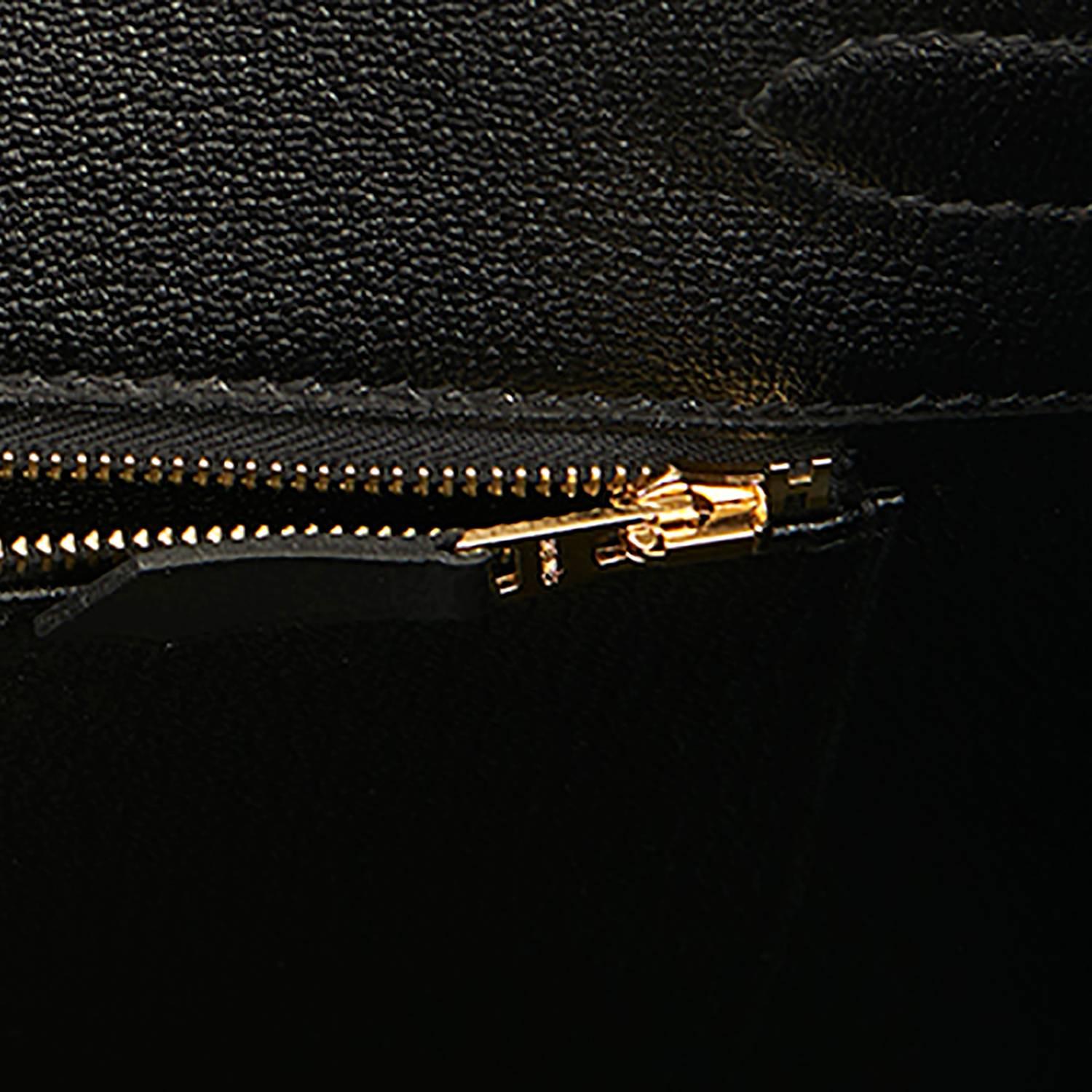 Hermes Birkin 35 Black Gold Hardware Epsom Bag A Stamp 3