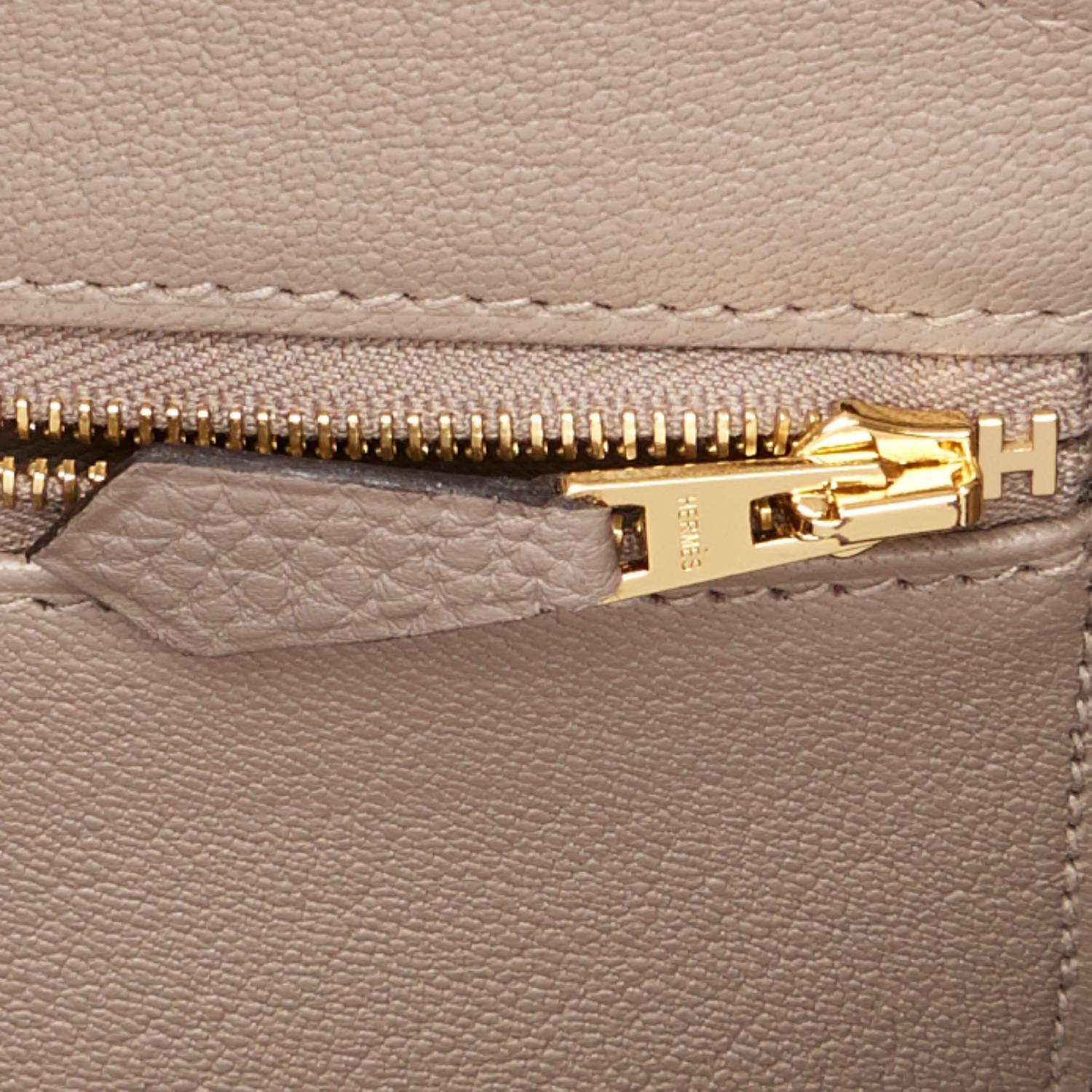 Hermes 35 Gris Asphalte Dove Grey Togo Gold Hardware Birkin Bag 1