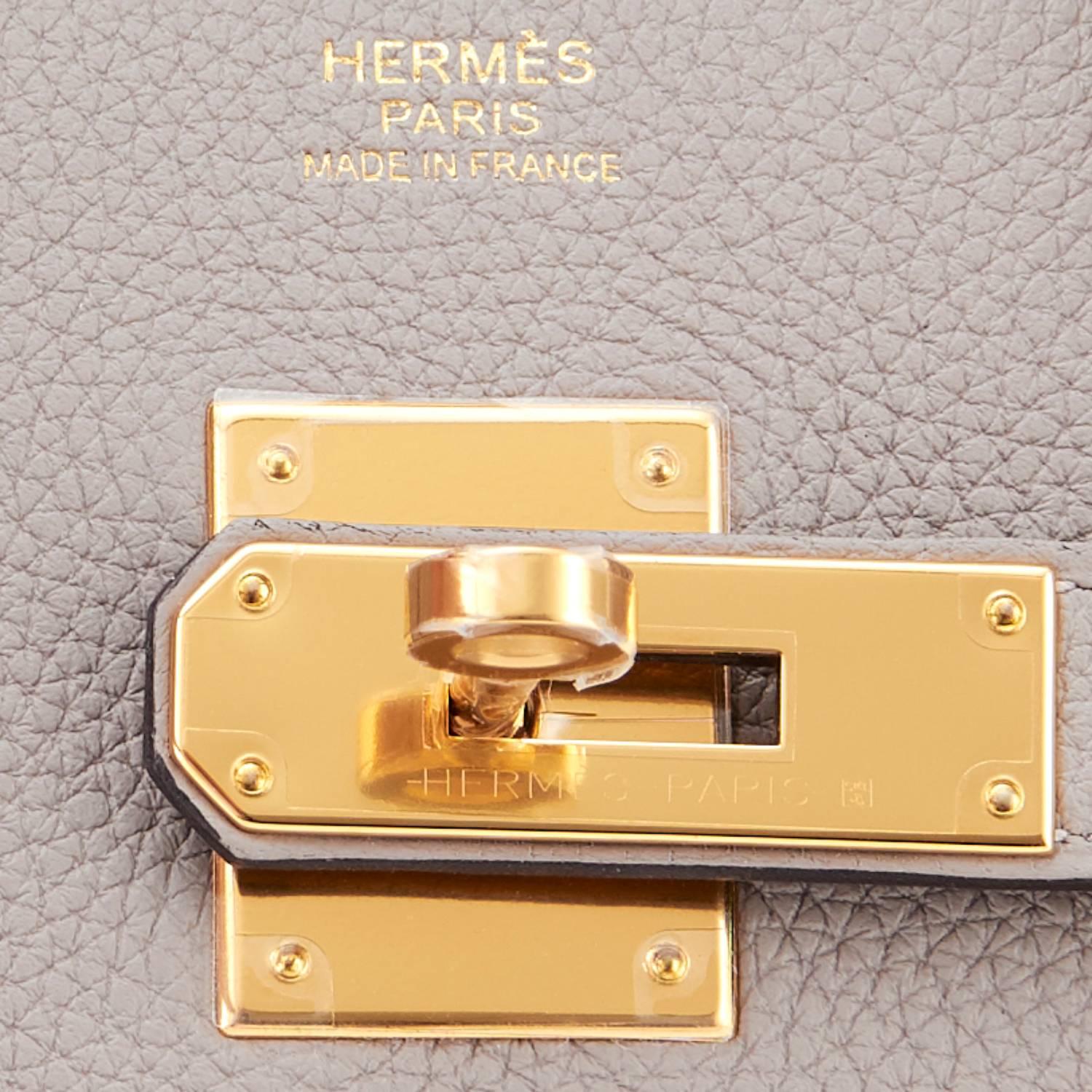 Hermes 30 Gris Asphalte Dove Grey Togo Gold Hardware A Stamp Birkin Bag  6