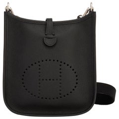 Hermes Black Evelyne TPM Shoulder Cross Body Messenger Bag