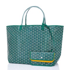 Goyard Tote St Louis Hunter Green Chevron Bag GM