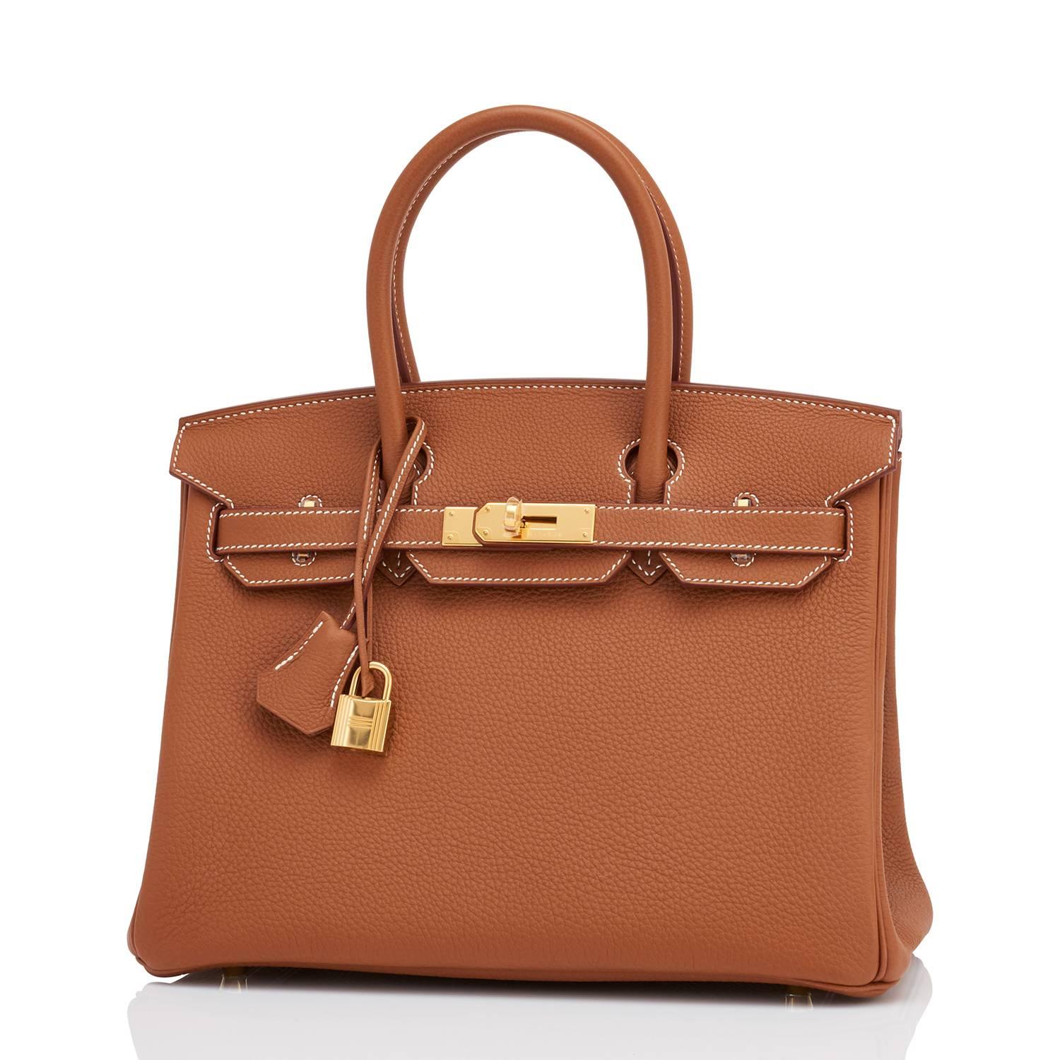 Hermes Birkin 30cm Gold Camel Tan Togo 