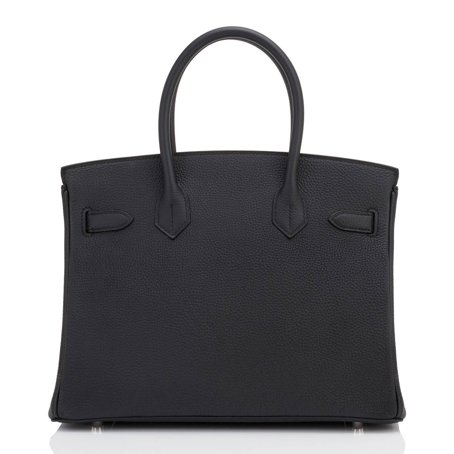 Hermes Black 30cm Togo Palladium Hardware A Stamp Birkin Bag  1