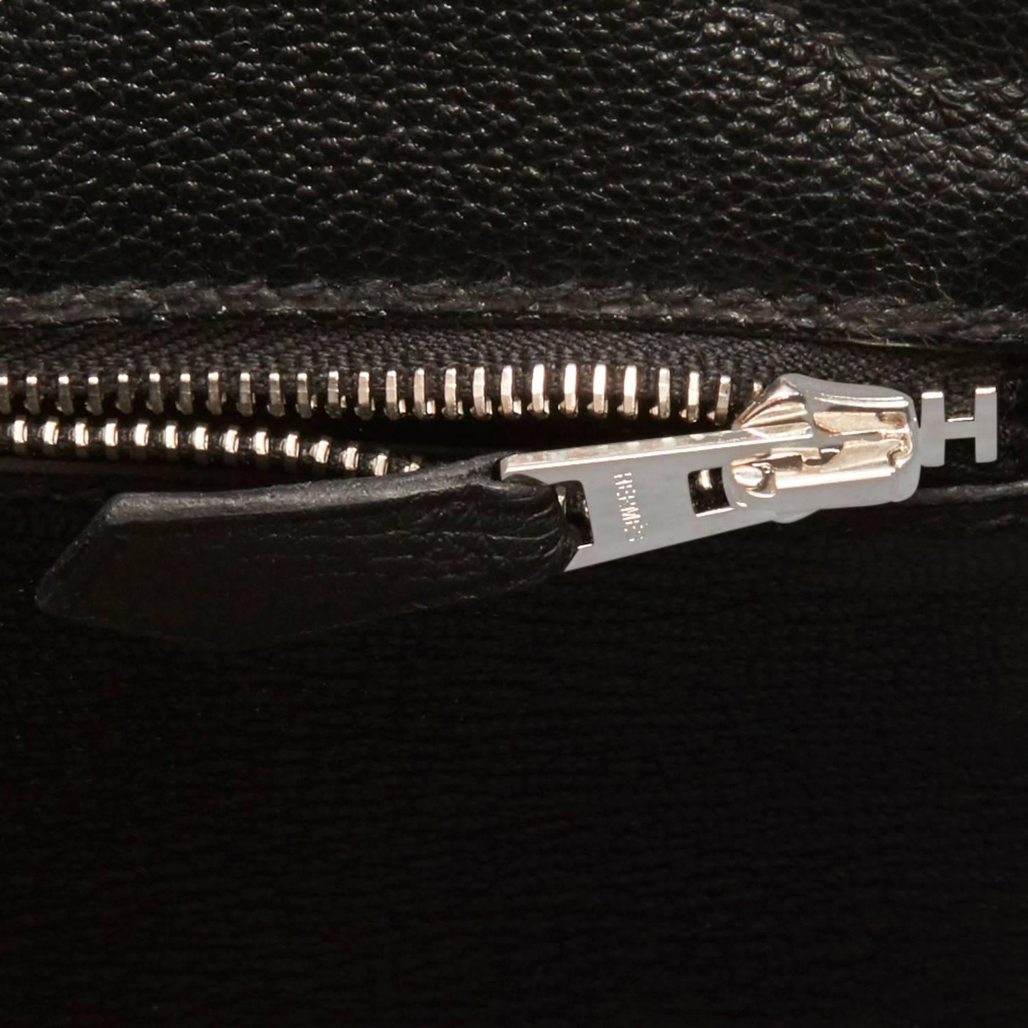 Hermes Black 30cm Togo Palladium Hardware A Stamp Birkin Bag  5