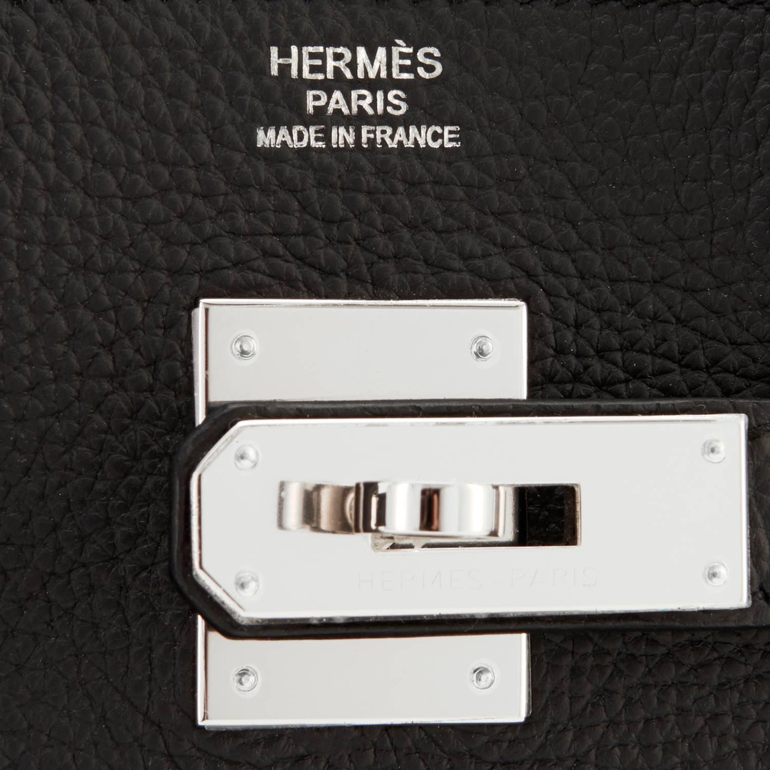 Hermes Black 30cm Togo Palladium Hardware A Stamp Birkin Bag  6