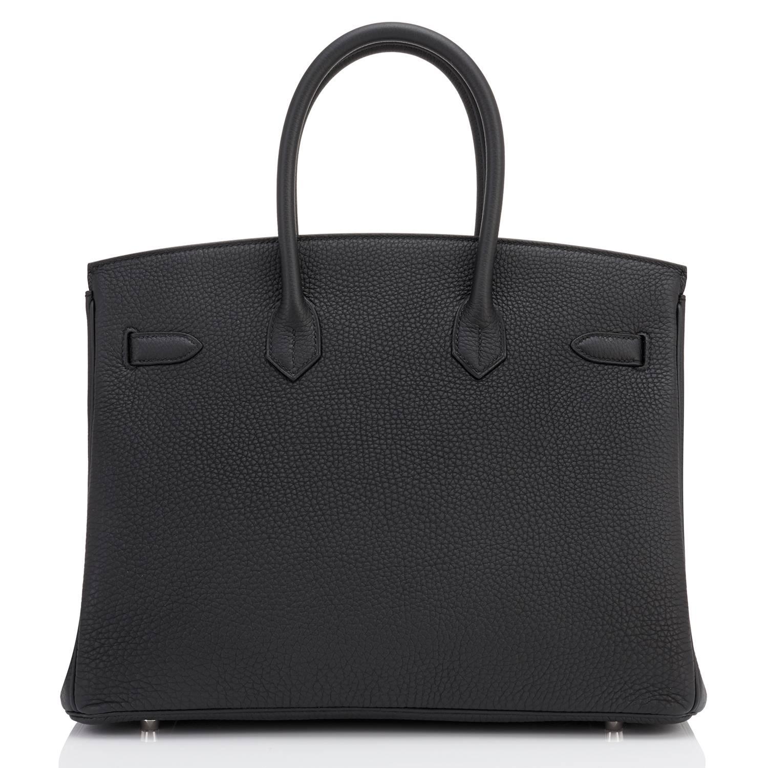 Hermes 35cm Black Togo Palladium Hardware C Stamp Birkin Bag  In New Condition In New York, NY