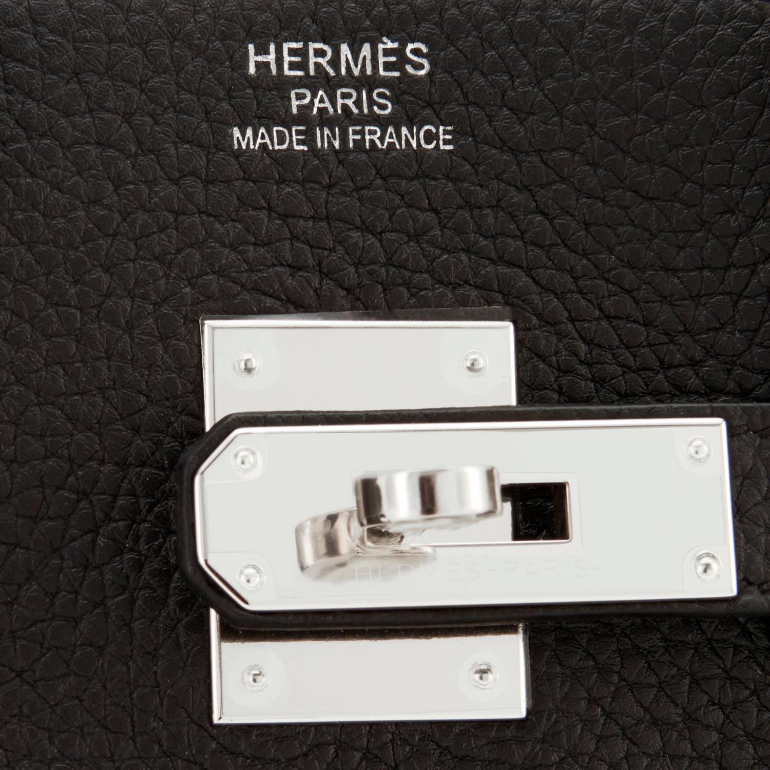 Hermes 35cm Black Togo Palladium Hardware C Stamp Birkin Bag  3