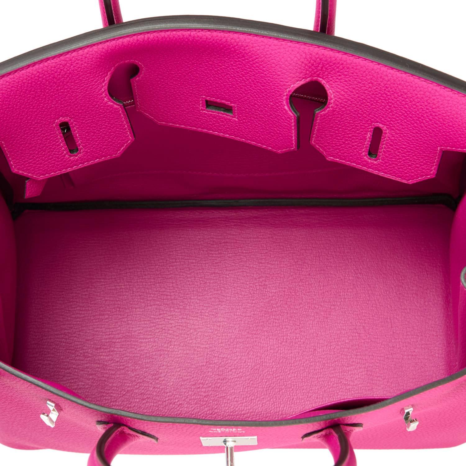 Hermes Rose Pourpre 30cm Pink Togo Palladium Hardware Birkin Bag 1