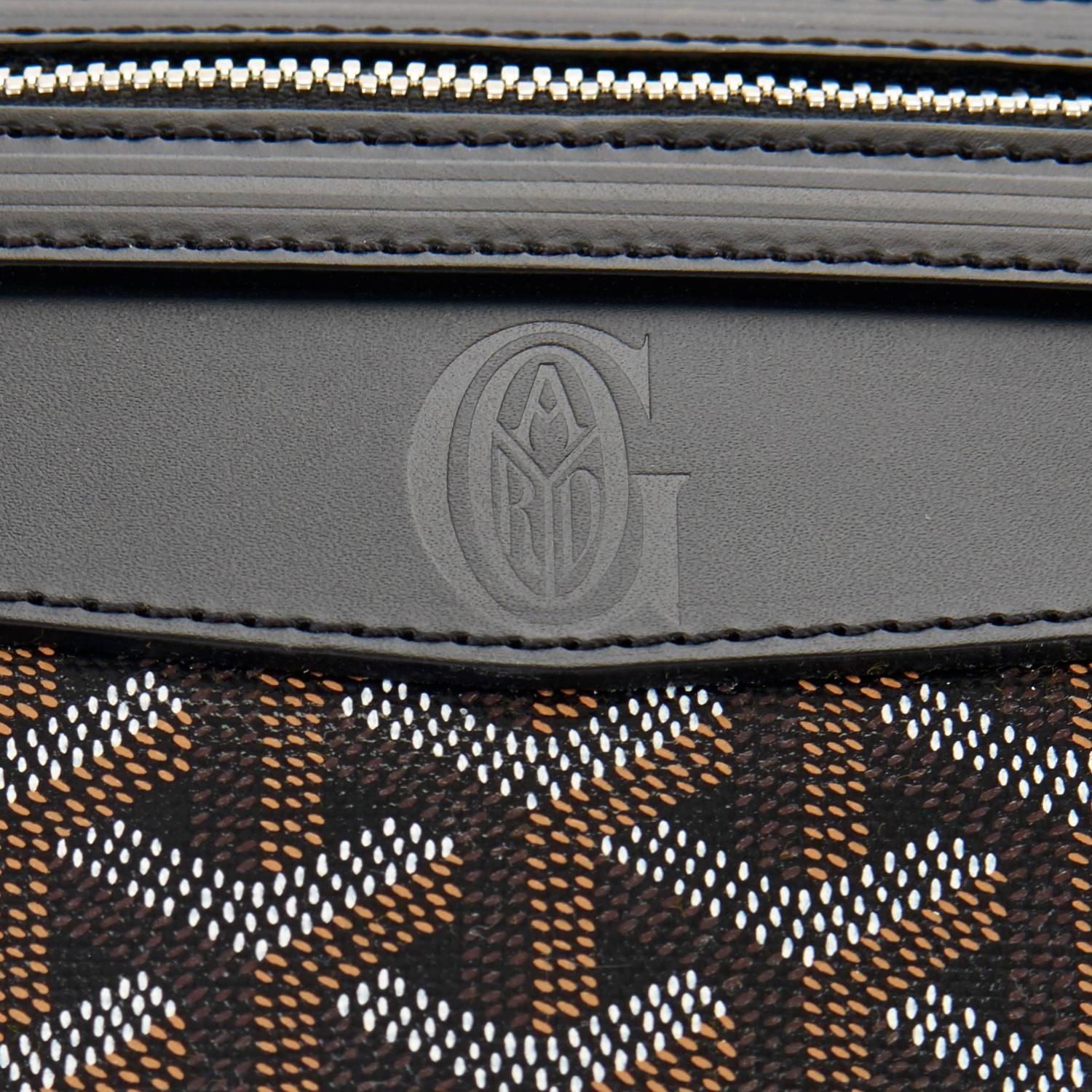 Goyard Boeing 45 Duffle Luggage Tote Black Chevron Bag  In New Condition In New York, NY