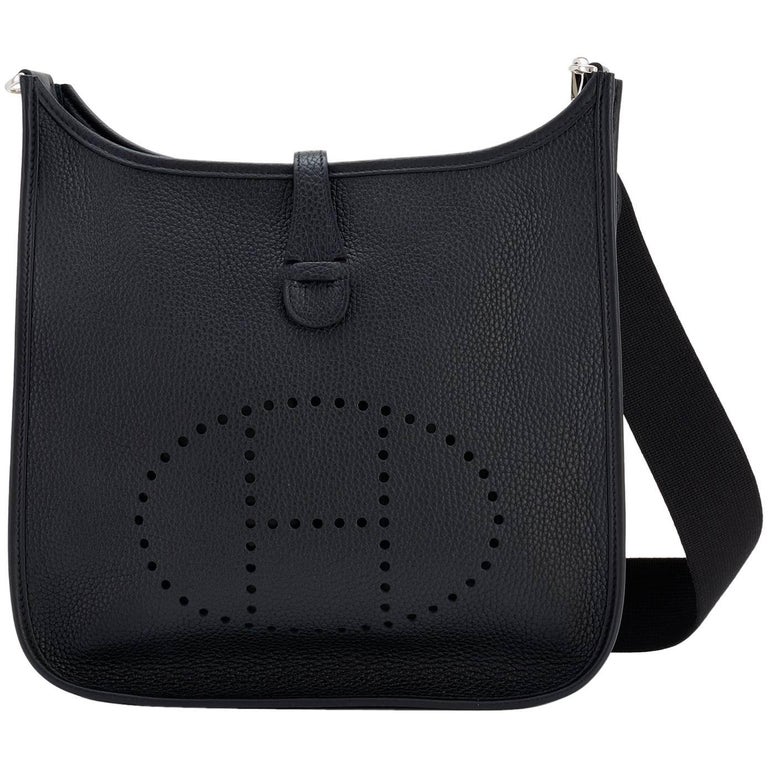 Hermes Black Evelyne III PM CrossBody Messenger Bag C Stamp at 1stDibs