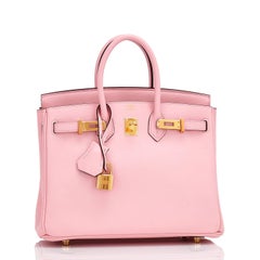 Hermes Swift Gold Hardware Pink Jewel Birkin 25 Rose Sakura Bag