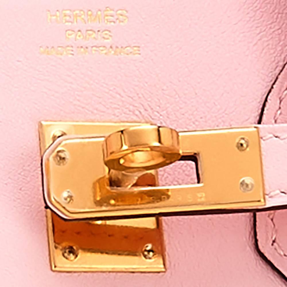 Hermes Swift Gold Hardware Pink Jewel Birkin 25 Rose Sakura Bag  2