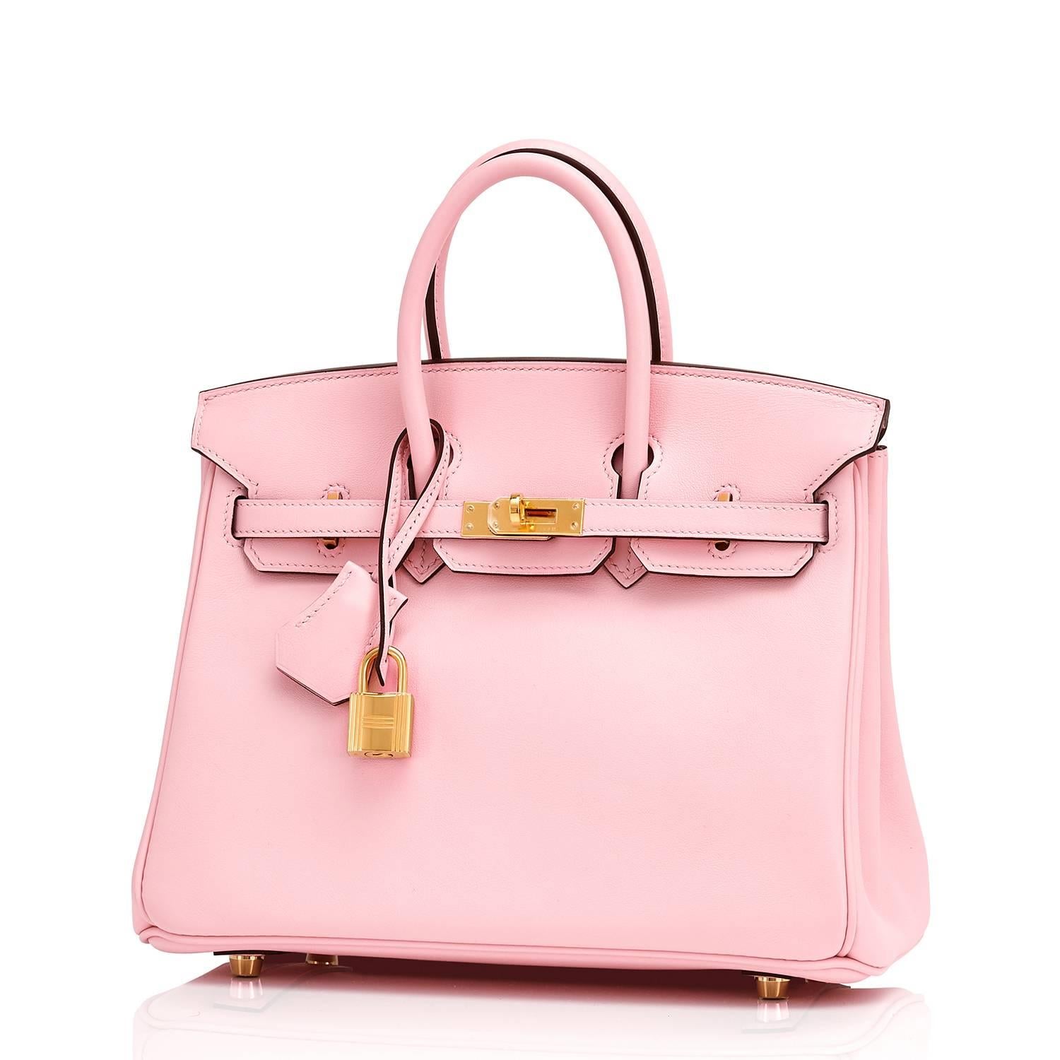 Hermes Swift Gold Hardware Pink Jewel Birkin 25 Rose Sakura Bag  3