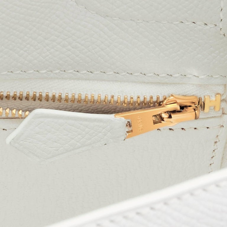Hermes White Epsom Sellier Gold Hardware Kelly 32cm Shoulder Bag 3
