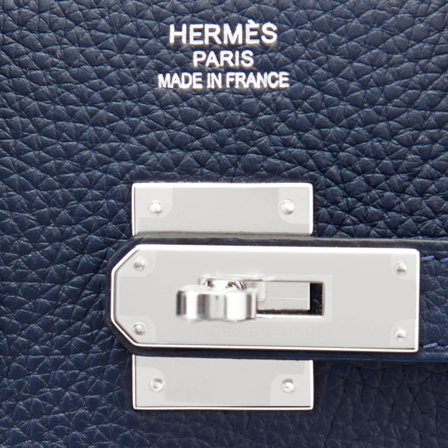 Hermes Blue Nuit Verso Rose Pourpre 35cm VIP Limited Edition A Stamp Birkin Bag 2