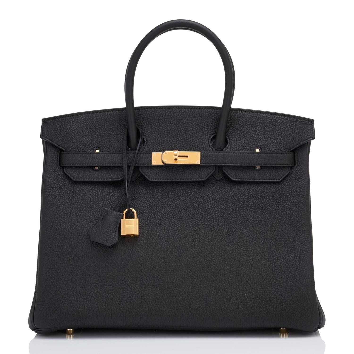 Hermes 35cm Black Togo Gold Hardware C Stamp Birkin Bag, 2018 6