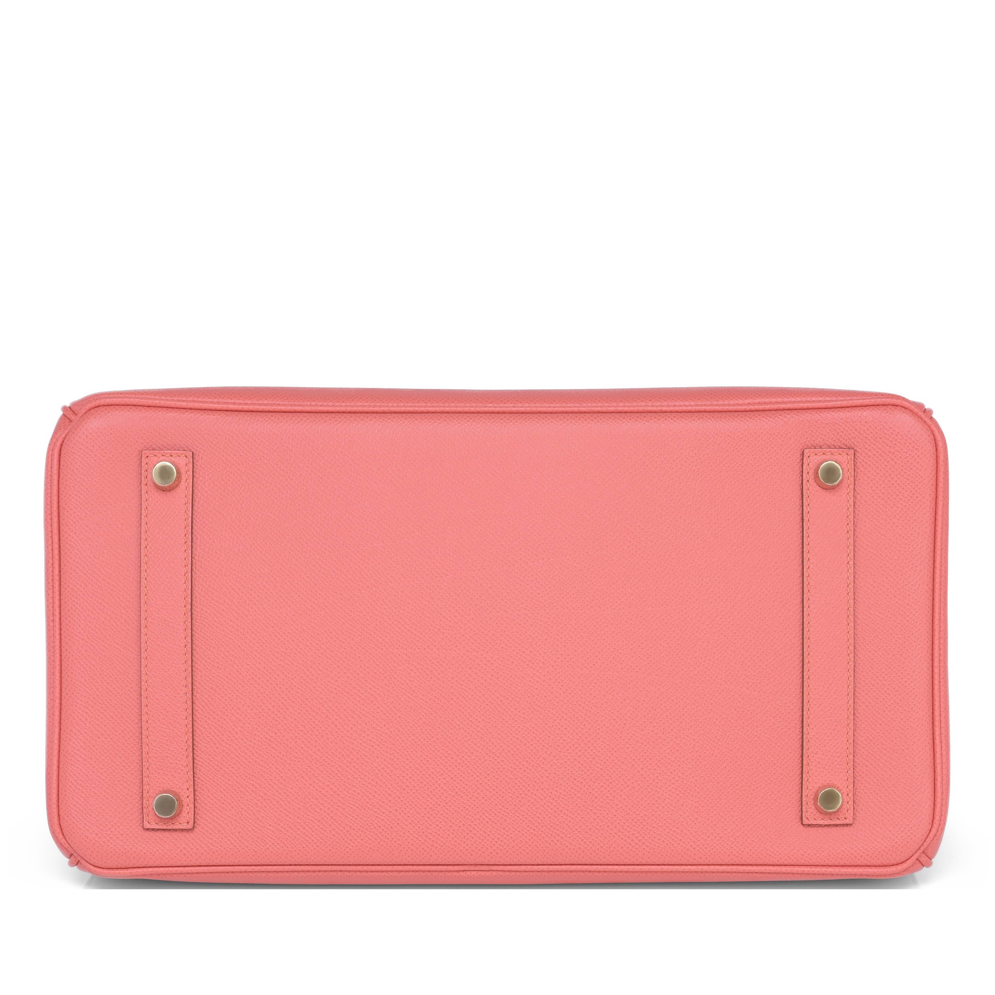 Women's Hermes Flamingo Peach Pink Epsom Gold Hardware Birkin 35cm Bag