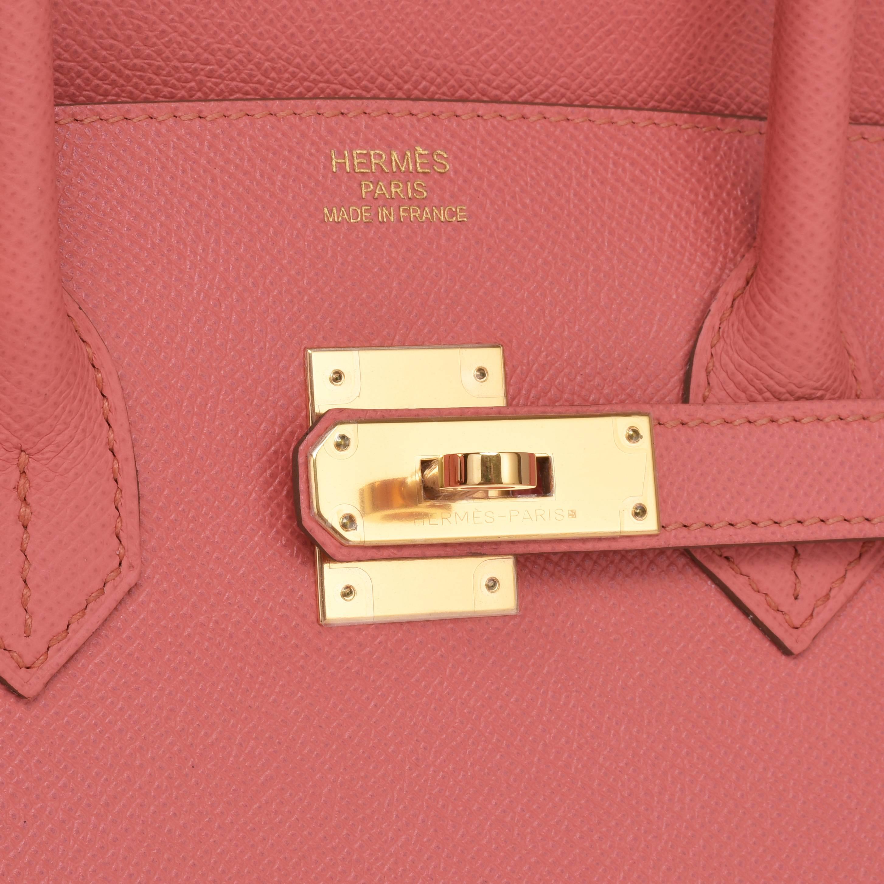 Hermes Flamingo Peach Pink Epsom Gold Hardware Birkin 35cm Bag 2