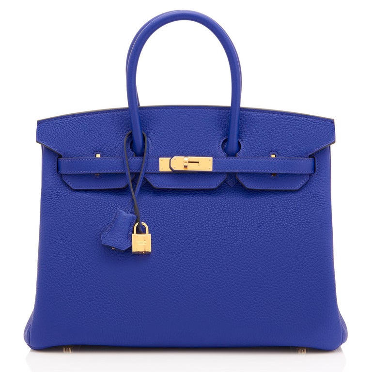 Hermes Birkin 35cm Blue Electric Gold Hardware Bag at 1stDibs | hermes ...