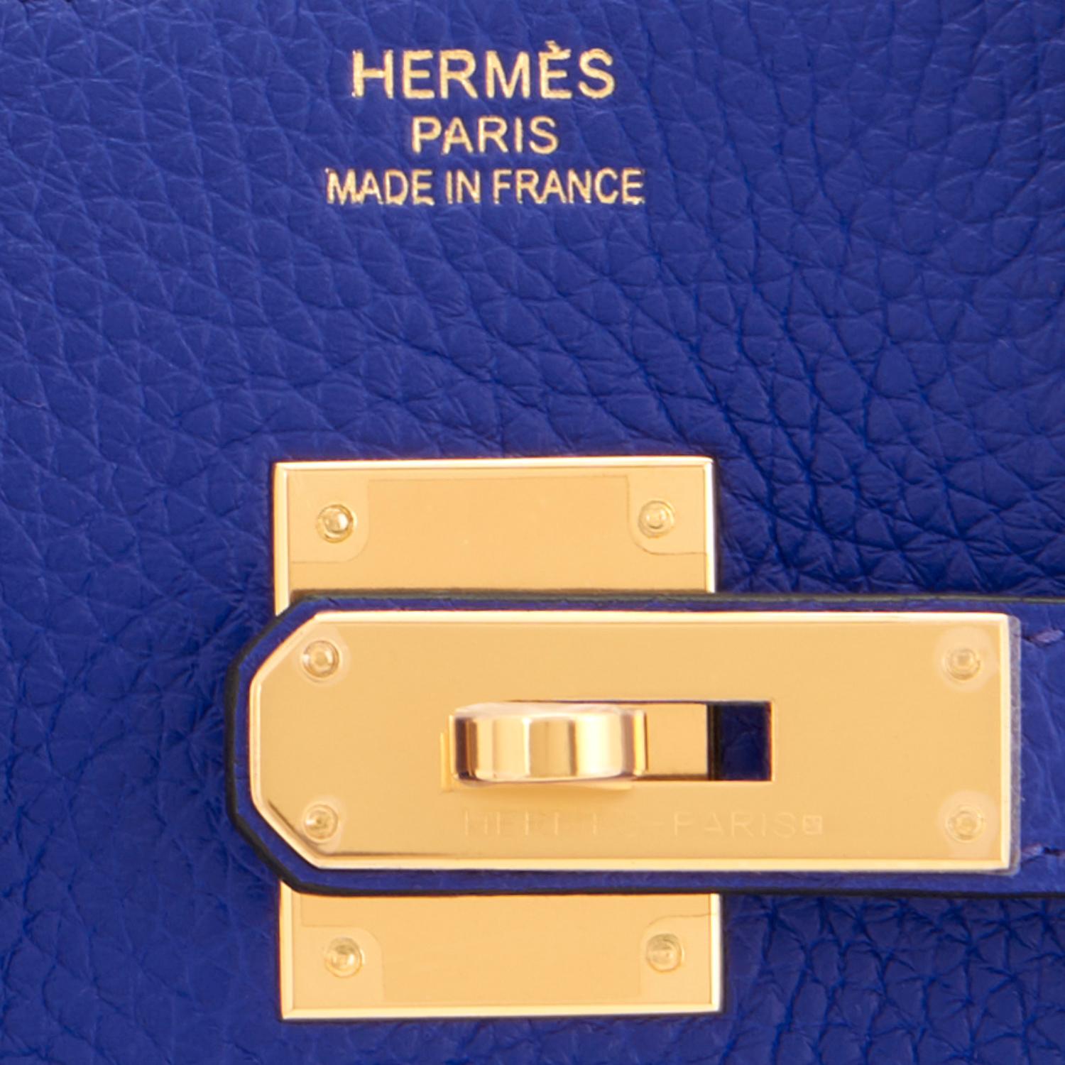 Hermes Birkin 35cm Blue Electric Gold Hardware Bag 4
