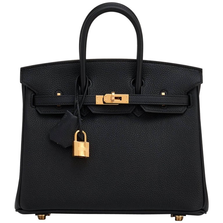 Hermes Birkin 25cm Black Togo Bag Gold Hardware at 1stDibs | birkin bag ...