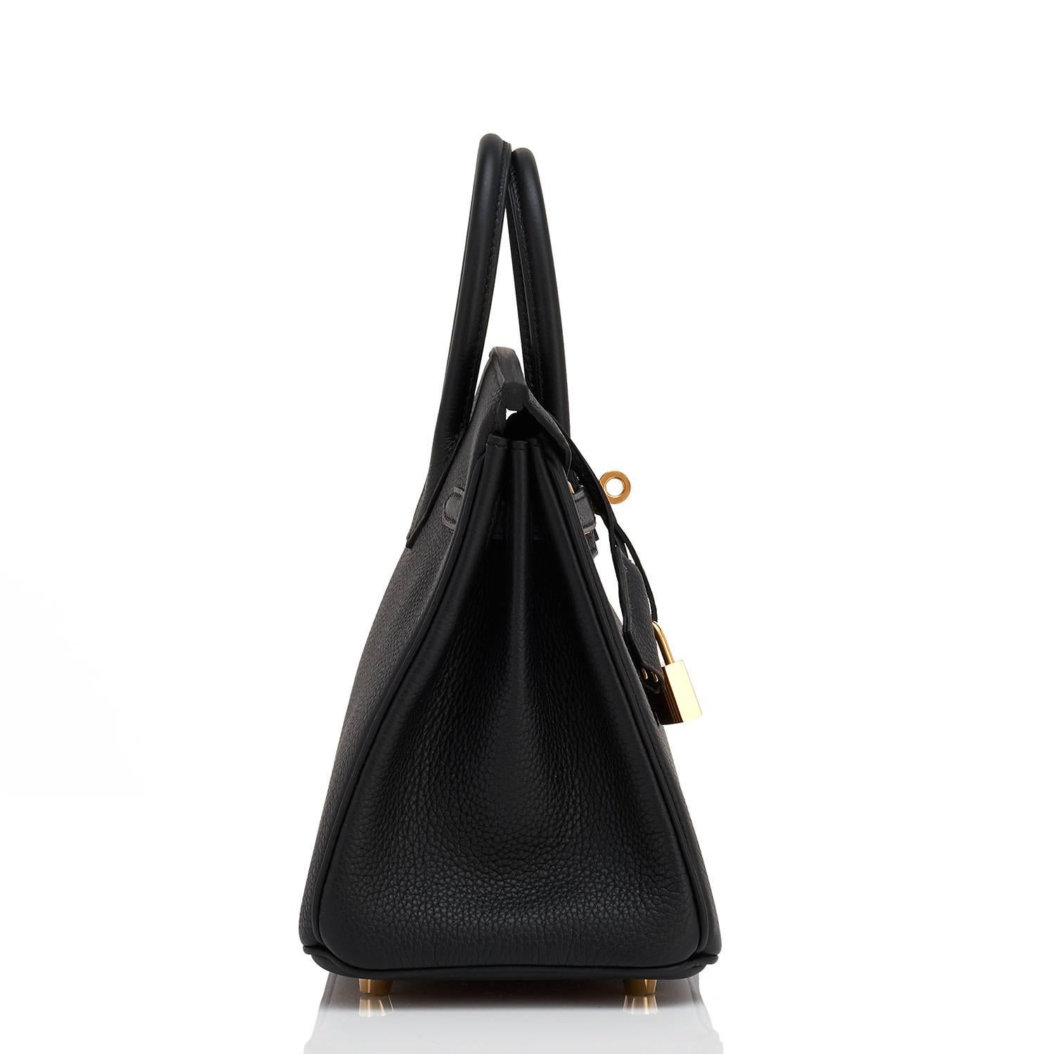 Hermes Birkin 25cm Black Togo Bag Gold Hardware In New Condition In New York, NY